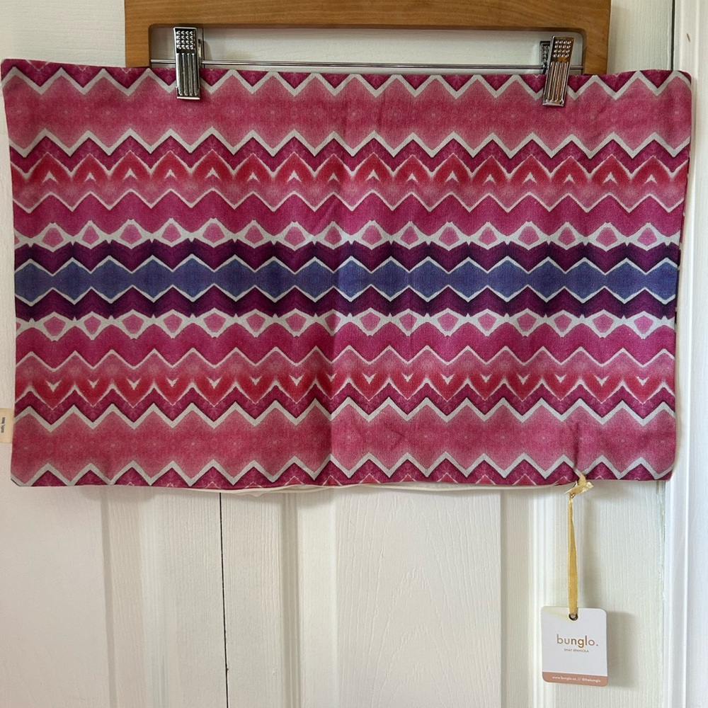 Bunglo Pink and Purple Pillow Cover
